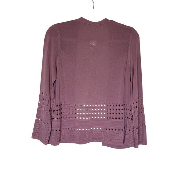NEW Cyrus Dusty Pink Pointelle Knit Open Front Soft Girl, Career Sweater Size M - Picture 2 of 9